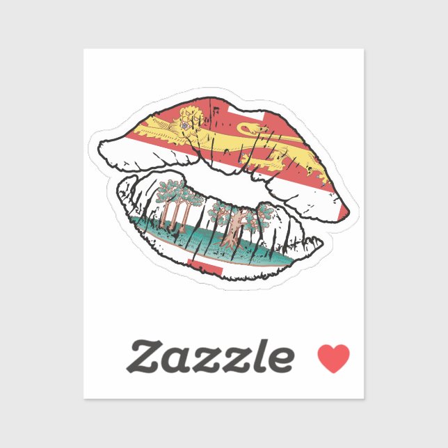 Prince Edward Island Lipstick Love Flag Sticker (Sheet)