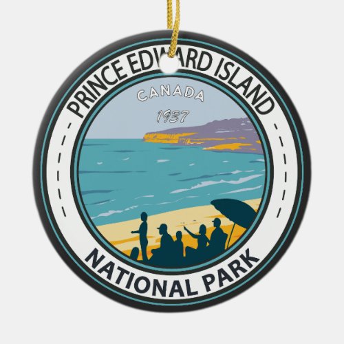 Prince Edward Island National Park Beach Badge Ceramic Ornament