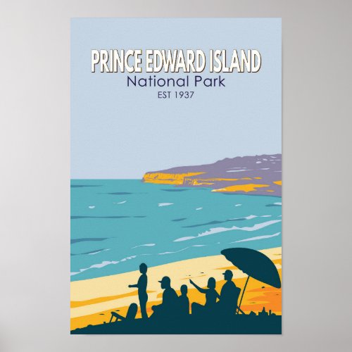 Prince Edward Island National Park Beach Vintage Poster