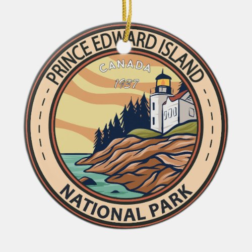 Prince Edward Island National Park Canada Badge Ceramic Ornament