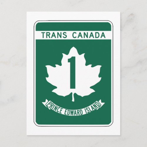Prince Edward Island Trans_Canada Highway Sign Postcard