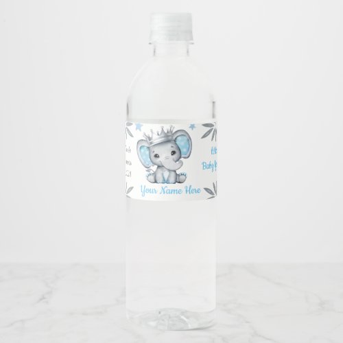 Prince Elephant Blue Silver Crown Water Label 