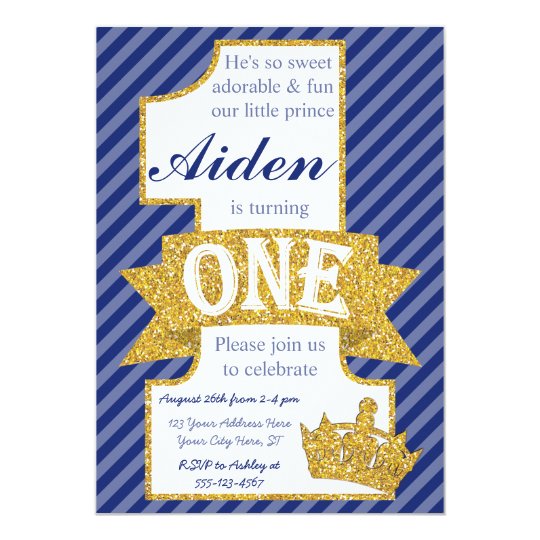 Prince First Birthday Invitation With Envelopes Zazzle Com