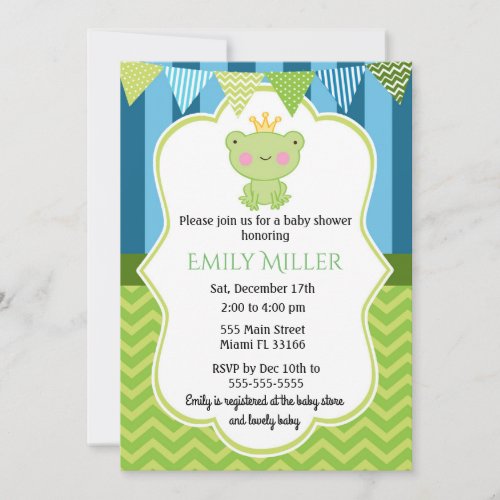 Prince Frog Baby Shower Invitation
