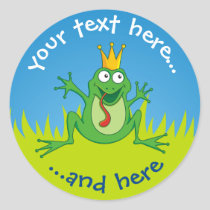 Prince Frog Classic Round Sticker