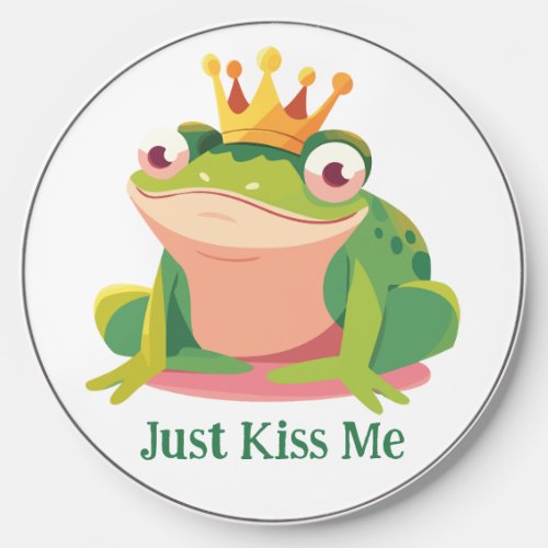 Prince Frog Design Just Kiss Me Wireless Charger