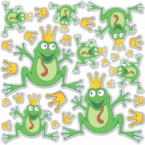 Prince Frog Icon Set Stickers