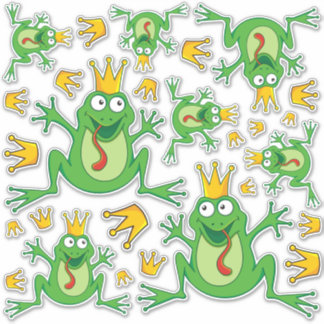 Prince Frog Icon Set Stickers