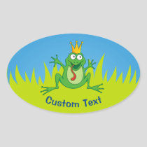 Prince Frog Oval Sticker