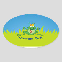 Prince Frog Oval Sticker