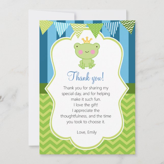 Prince Frog Thank You Card (Front)