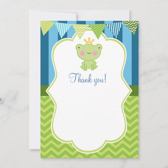 Prince Frog Thank You Card Blank (Front)