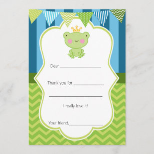 Prince Frog Thank You Card Fill in