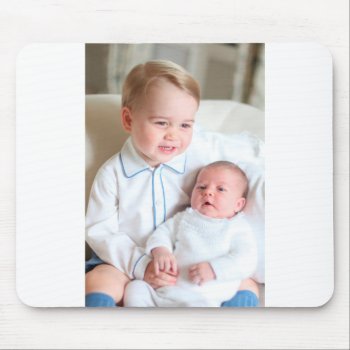 Prince George And Princess Charlotte Mouse Pad by Moma_Art_Shop at Zazzle