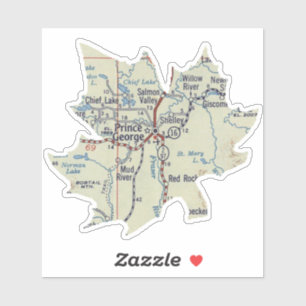 Prince George BC Map Sticker