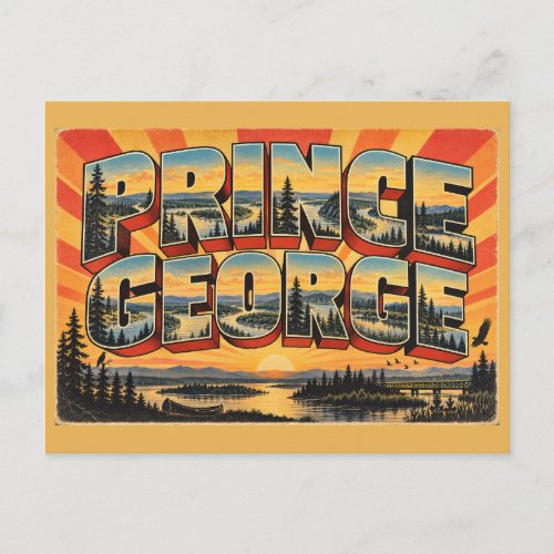 Prince George BC Rivers Boreal Forest Art Postcard