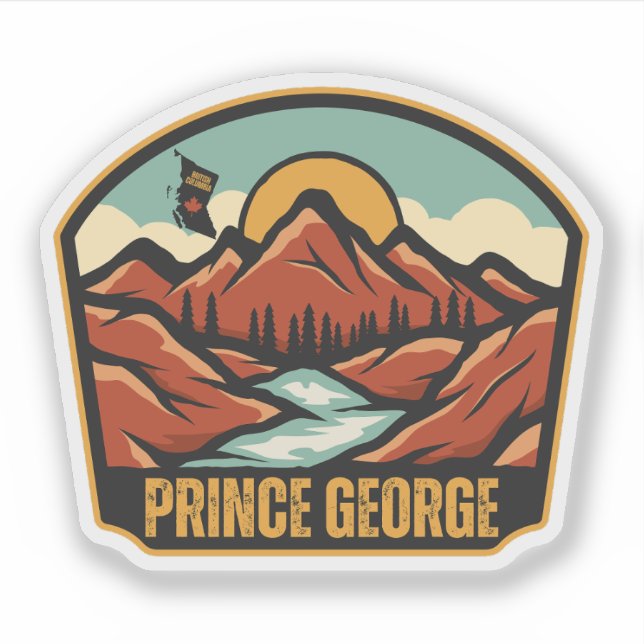 Prince George, British Columbia Sticker (Front)