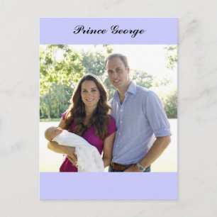 Prince George Kate William Royal Baby Postcard