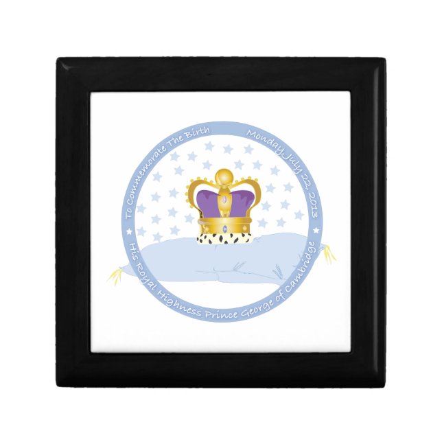 Prince George of Cambridge Pillow and Crown Jewelry Box (Front)