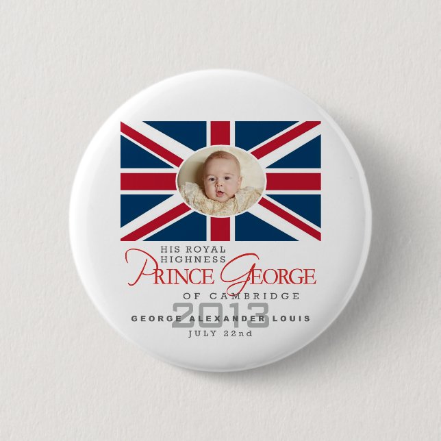Prince George - William & Kate Pinback Button (Front)