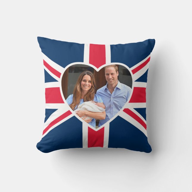 Prince George - William & Kate Throw Pillow (Front)
