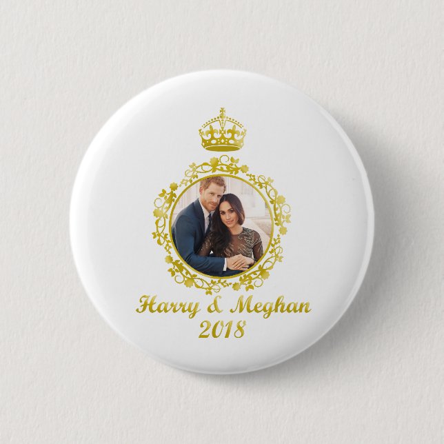 Prince Harry and Meghan Markle Button (Front)