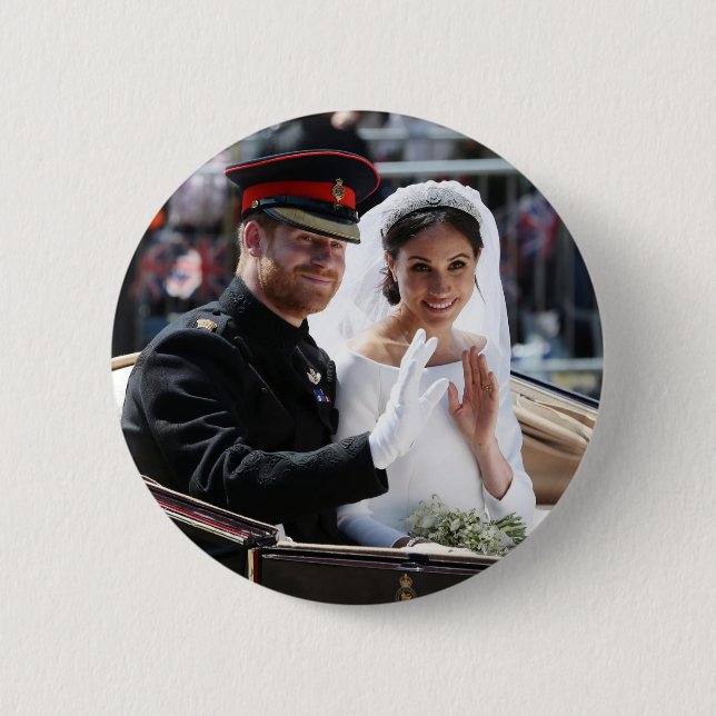 Prince Harry and Meghan Markle Royal Wedding Button (Front)