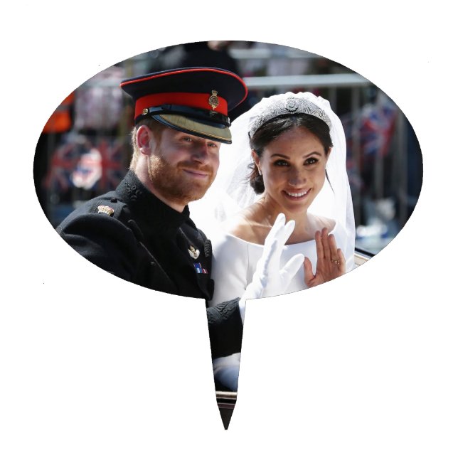 Prince Harry and Meghan Markle Royal Wedding Cake Topper (Front)