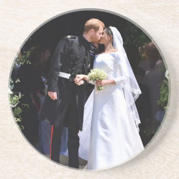 Prince Harry And Meghan Markle Royal Wedding Coaster by Moma_Art_Shop at Zazzle