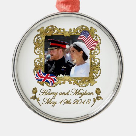 Prince Harry And Meghan Markle Royal Wedding Metal Ornament