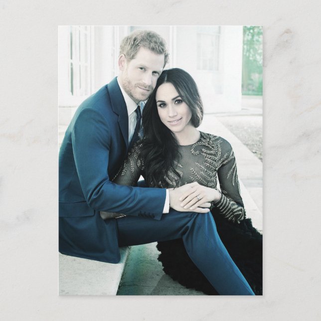 Prince Harry engagement portrait stylized Announcement Postcard (Front)