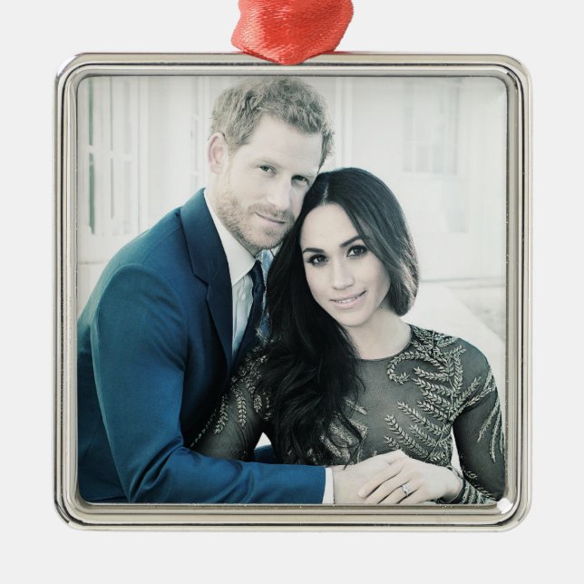 Prince Harry engagement portrait stylized Metal Ornament (Front)