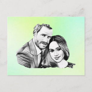 Prince Harry engagement stylized Announcement Postcard