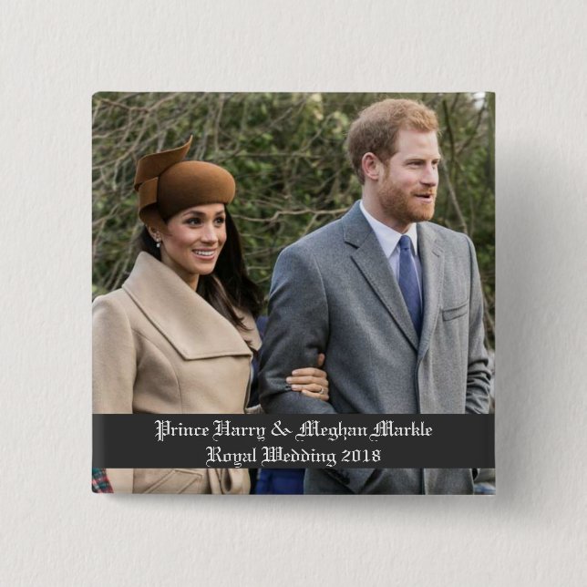 Prince Harry & Meghan Markle Royal Wedding 2018 Button (Front)