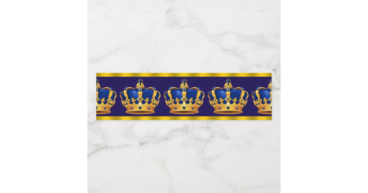 Prince King Crown Water Bottle Labels | Zazzle