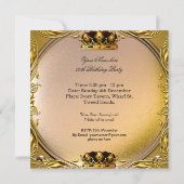 Prince King Gold Royal Black Crown Birthday 3a Invitation (Back)