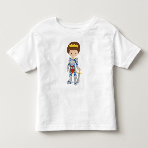 Prince King Knight Crown Sword Brown Hair Toddler T_shirt