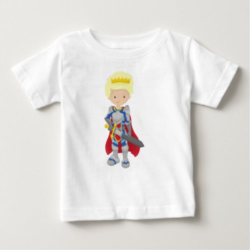 Prince King Knight Sword Crown Blond Hair Baby T_Shirt