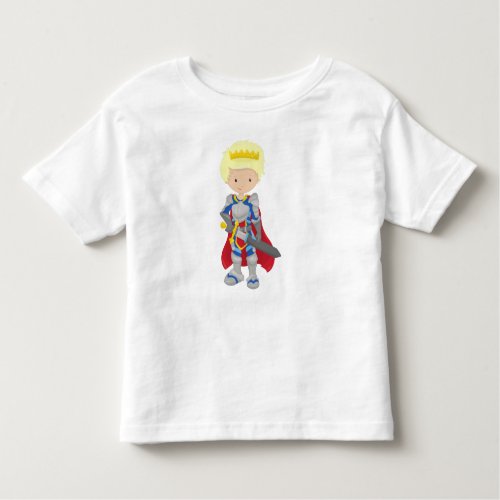 Prince King Knight Sword Crown Blond Hair Toddler T_shirt