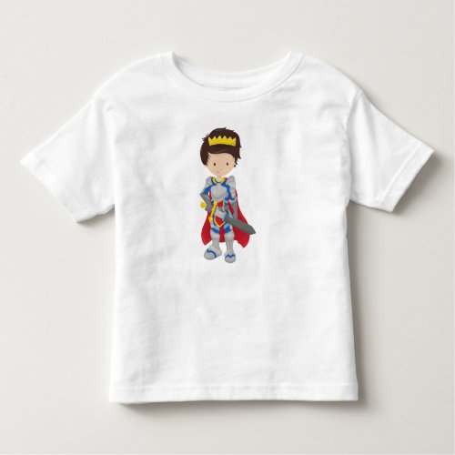 Prince King Knight Sword Crown Brown Hair Toddler T_shirt