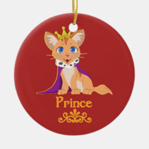 Prince Kitten Ceramic Ornament