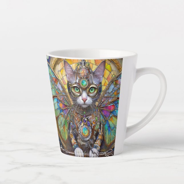 Prince Kitty Cat of the Butterfly Wing Brigade Latte Mug (Right)