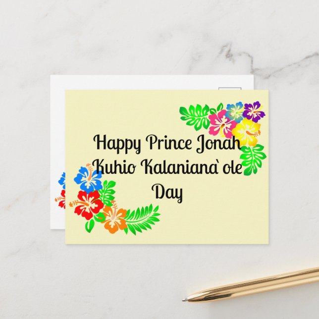 Prince Kūhiō Day (Hawaii) Postcard (Front/Back In Situ)