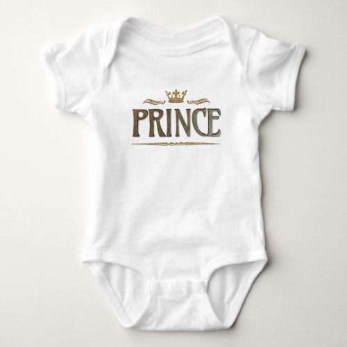 Prince Lettering _ Grand Medieval Royal Crown Baby Bodysuit