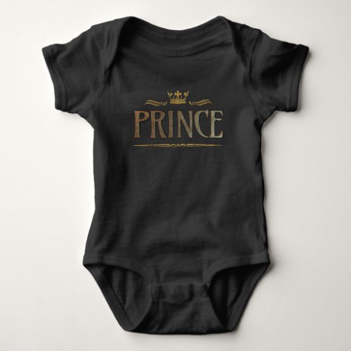 Prince Lettering _ Grand Medieval Royal Crown Baby Bodysuit