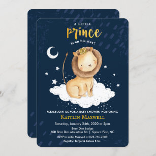 Prince Lion Baby Shower Invitation