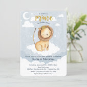 Prince Lion Baby Shower Invitation (Standing Front)