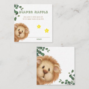 Prince Lion Golden Crown Diaper Raffle Baby Shower Square Business Card