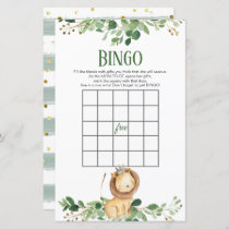 Prince Lion Greenery Baby Shower Bingo Games