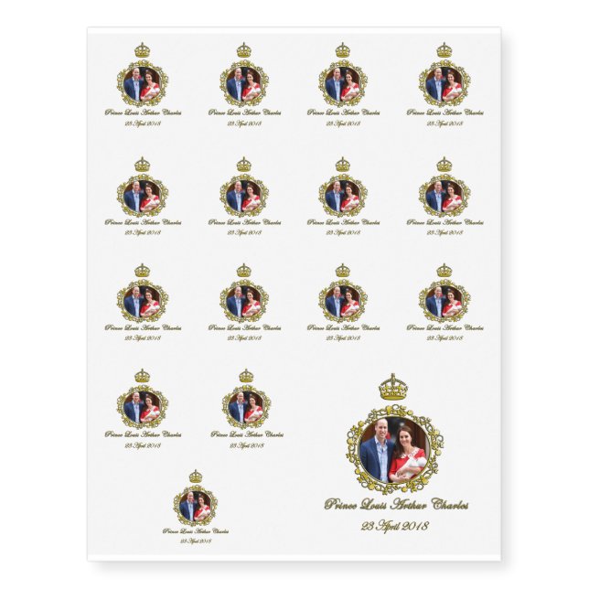 Prince Louis Arthur Charles Temporary Tattoos (Front)
